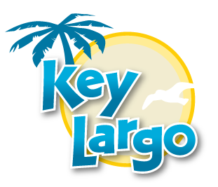 The key largo logo with a palm tree in the background.
