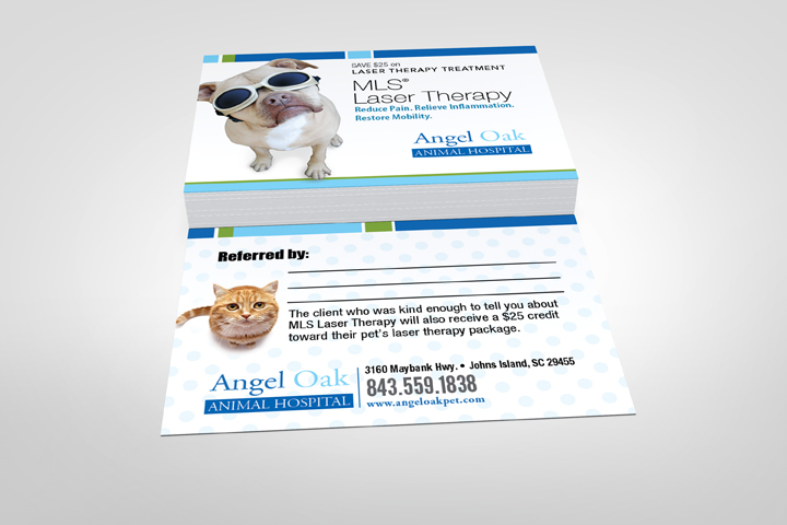 Angel owl pet therapy business cards.