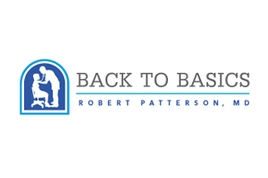 The logo of back to basics with white background