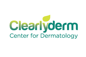 Clearly derm center for dermatology logo with white Background