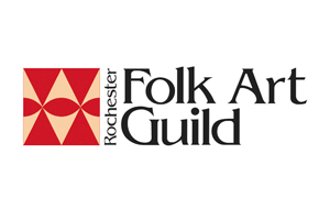 The logo for the folk art guild.