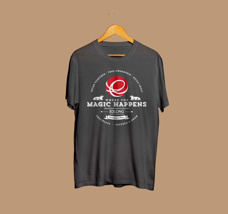 A black t-shirt with the words magic hairspray on it.