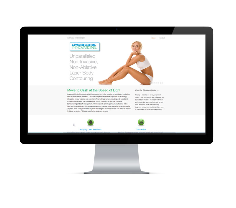 A computer screen with the website for laser hair removal.