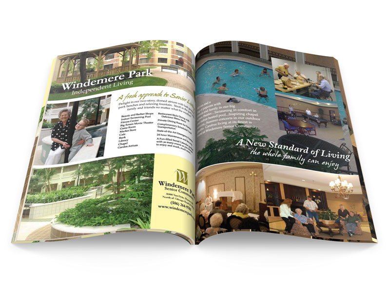 A magazine spread with pictures of various places.
