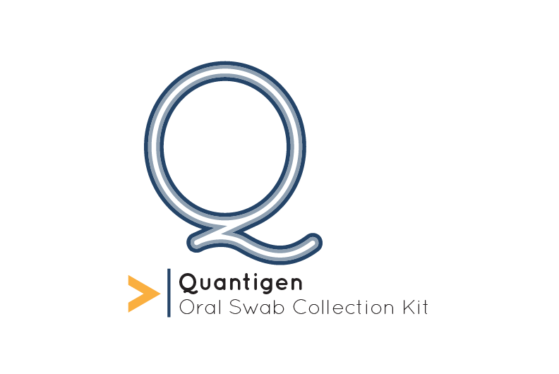 A logo for the quantigen oral swab collection kit.